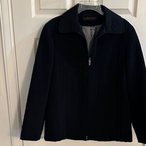 Anne Klein Elegant Black quilted jacket sz L.
